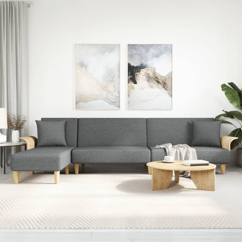 Canapé d’Angle Convertible Gris Clair – Ligne Classique