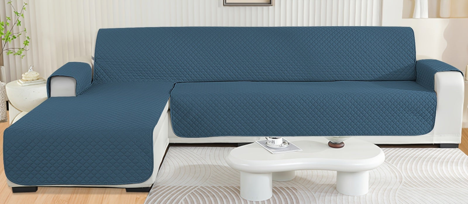 Housse de canapé d’angle avec méridienne Luxe