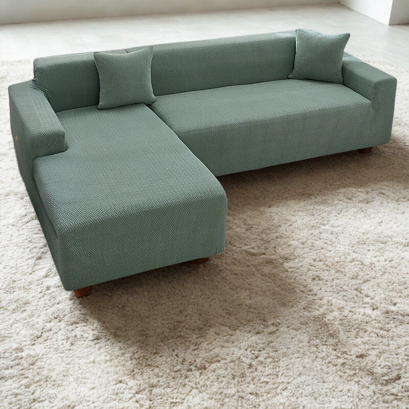 Housse de Canapé Jacquard Extensible - Motif Géométrique Antidérapant