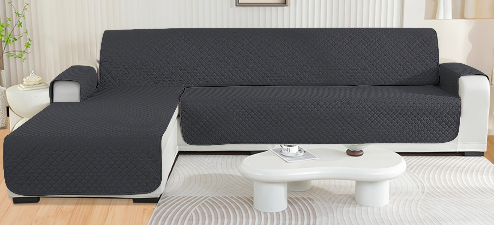 Housse de canapé d’angle avec méridienne Luxe