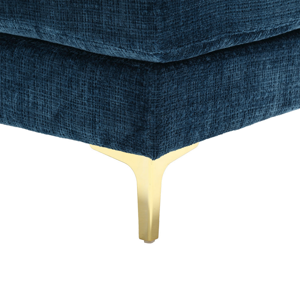 Canapé Luxe U-Shape Grand Format en Chenille Noire – Ligne Prestige