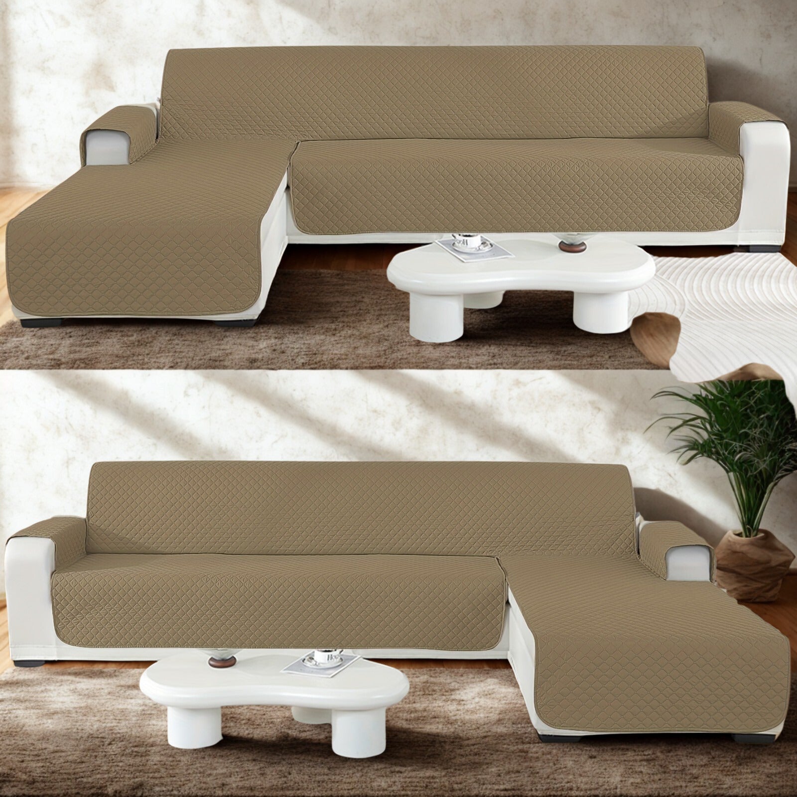 Housse de canapé d’angle avec méridienne Luxe