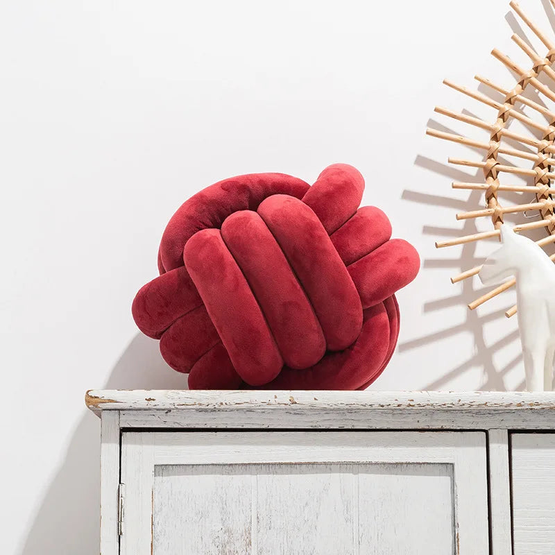 Coussin Boule Nouée en Velours - Déco pour Salon, Canapé Chambre (Enfant)
