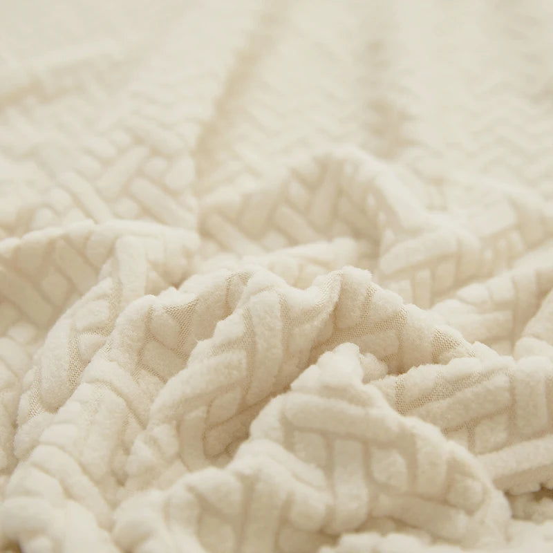 Housse de Canapé Jacquard Extensible - Motif Géométrique Antidérapant