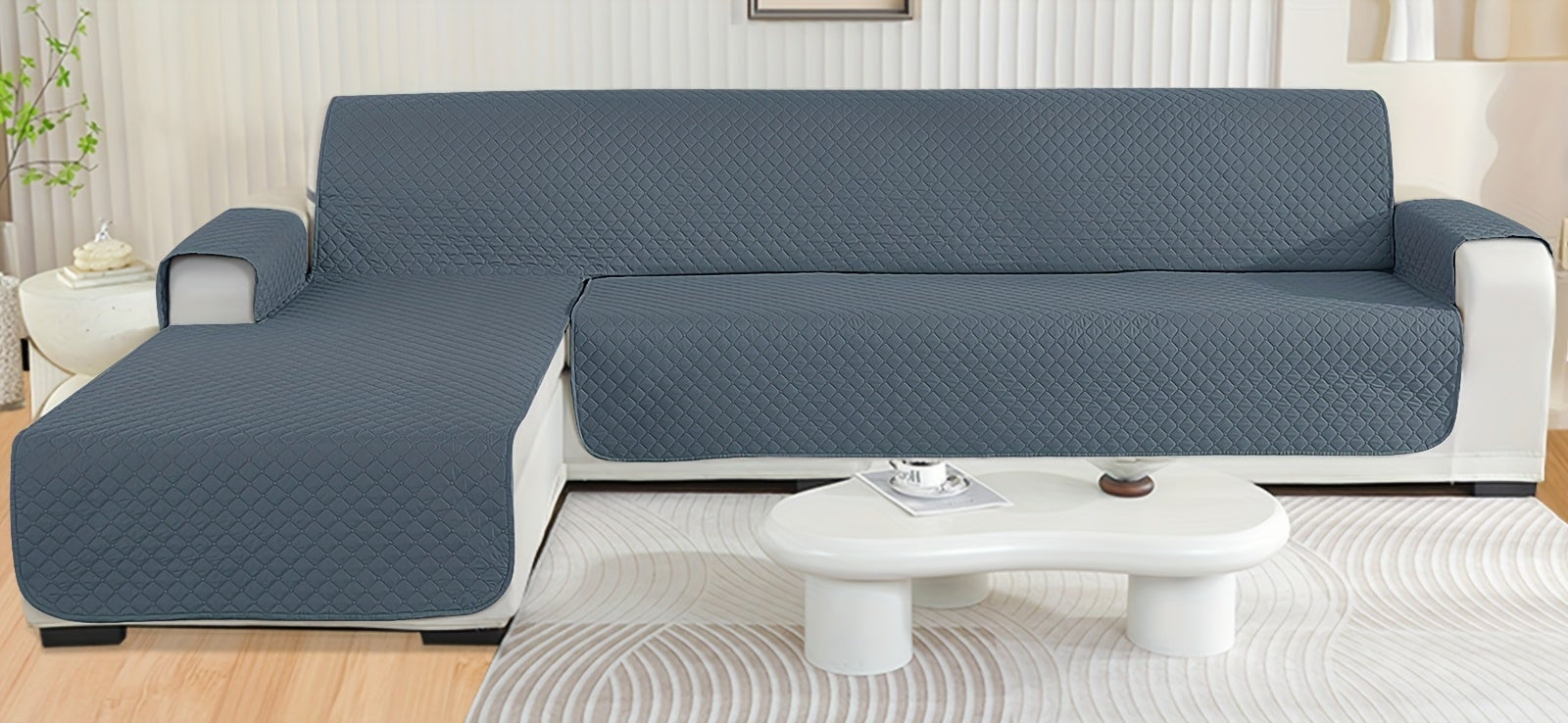 Housse de canapé d’angle avec méridienne Luxe