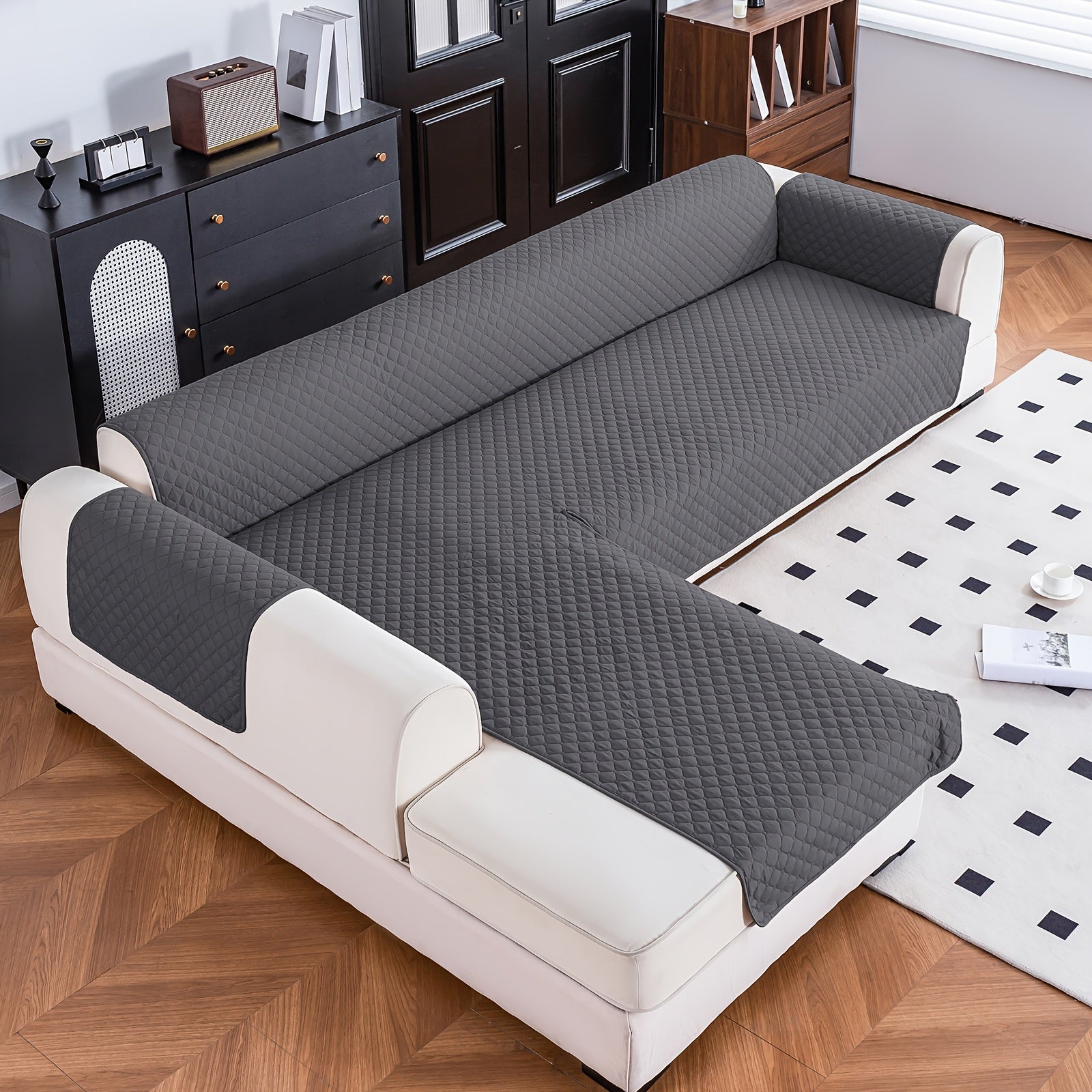 ♻️ Housse écologique pour canapé d’angle – Queen L Forme complète