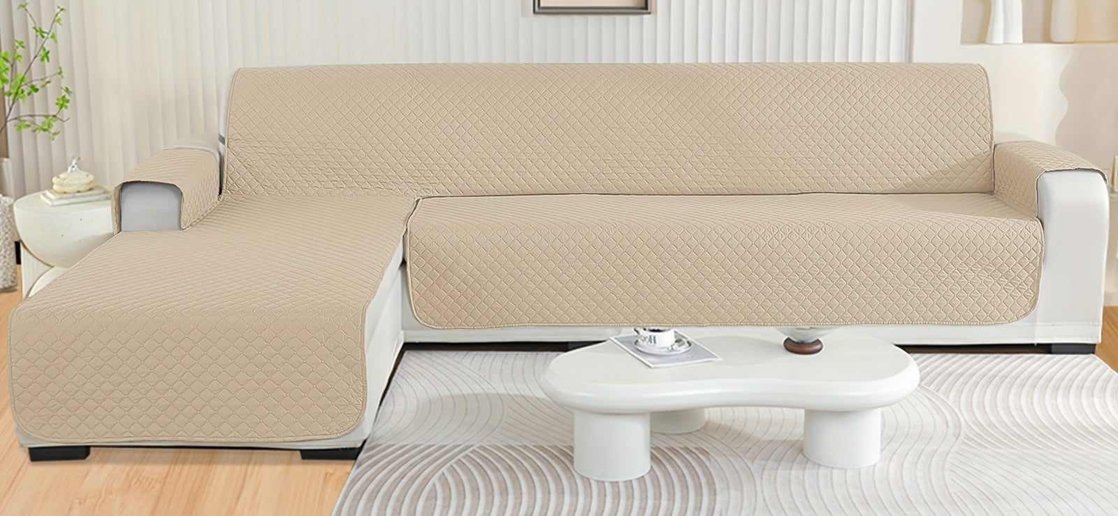 Housse de canapé d’angle avec méridienne Luxe