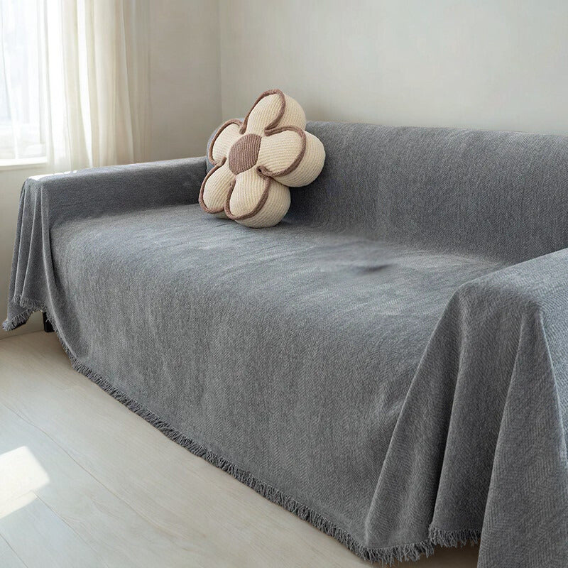 Housse de Canapé Crème en Chenille – Élégance Douce & Protection Anti-Griffures (Lavable, 4 Saisons)