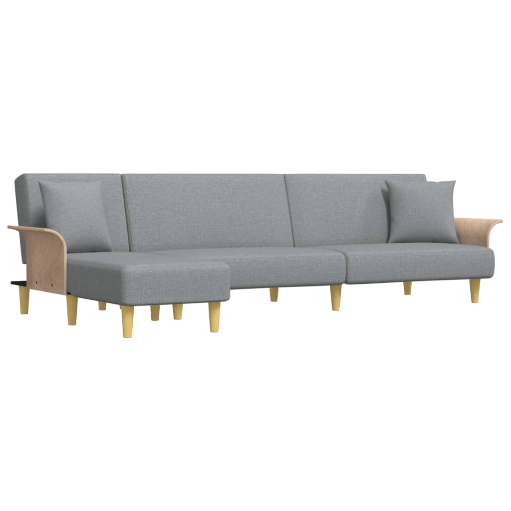 Canapé d’Angle Convertible Gris Clair – Ligne Classique