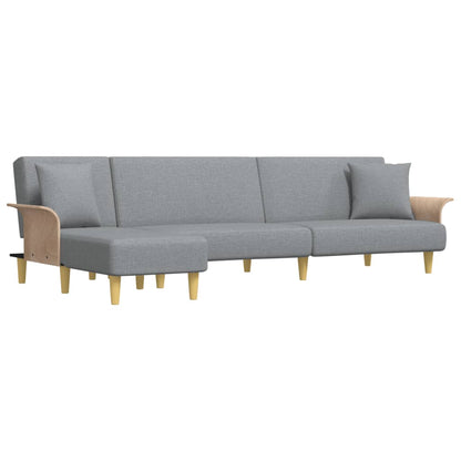 Canapé d’Angle Convertible Gris Clair – Ligne Classique