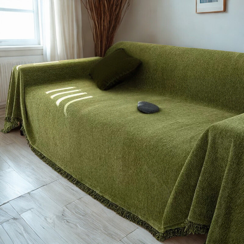Housse de Canapé Crème en Chenille – Élégance Douce & Protection Anti-Griffures (Lavable, 4 Saisons)