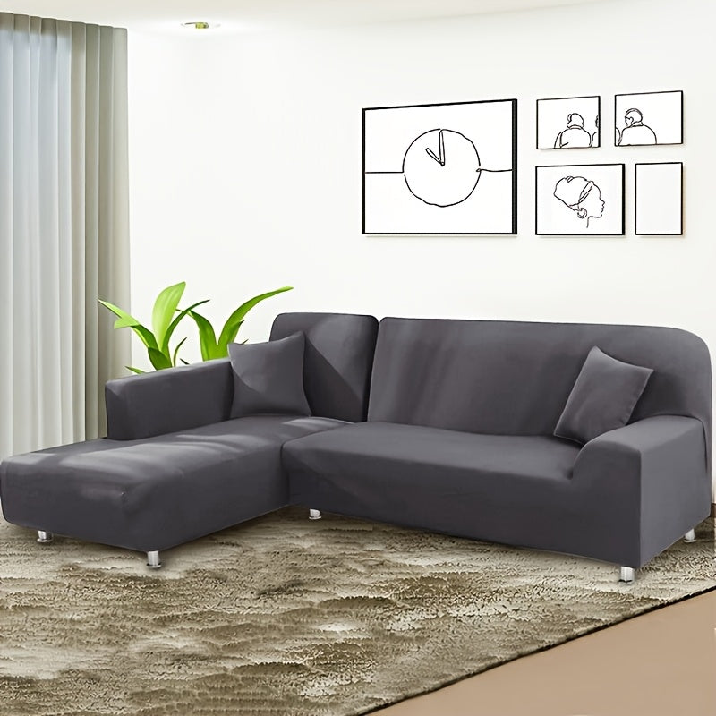 Housse de canapé d’angle en L extensible haut de gamme – Texture sablée