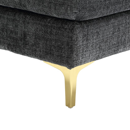Canapé Luxe U-Shape Grand Format en Chenille Noire – Ligne Prestige