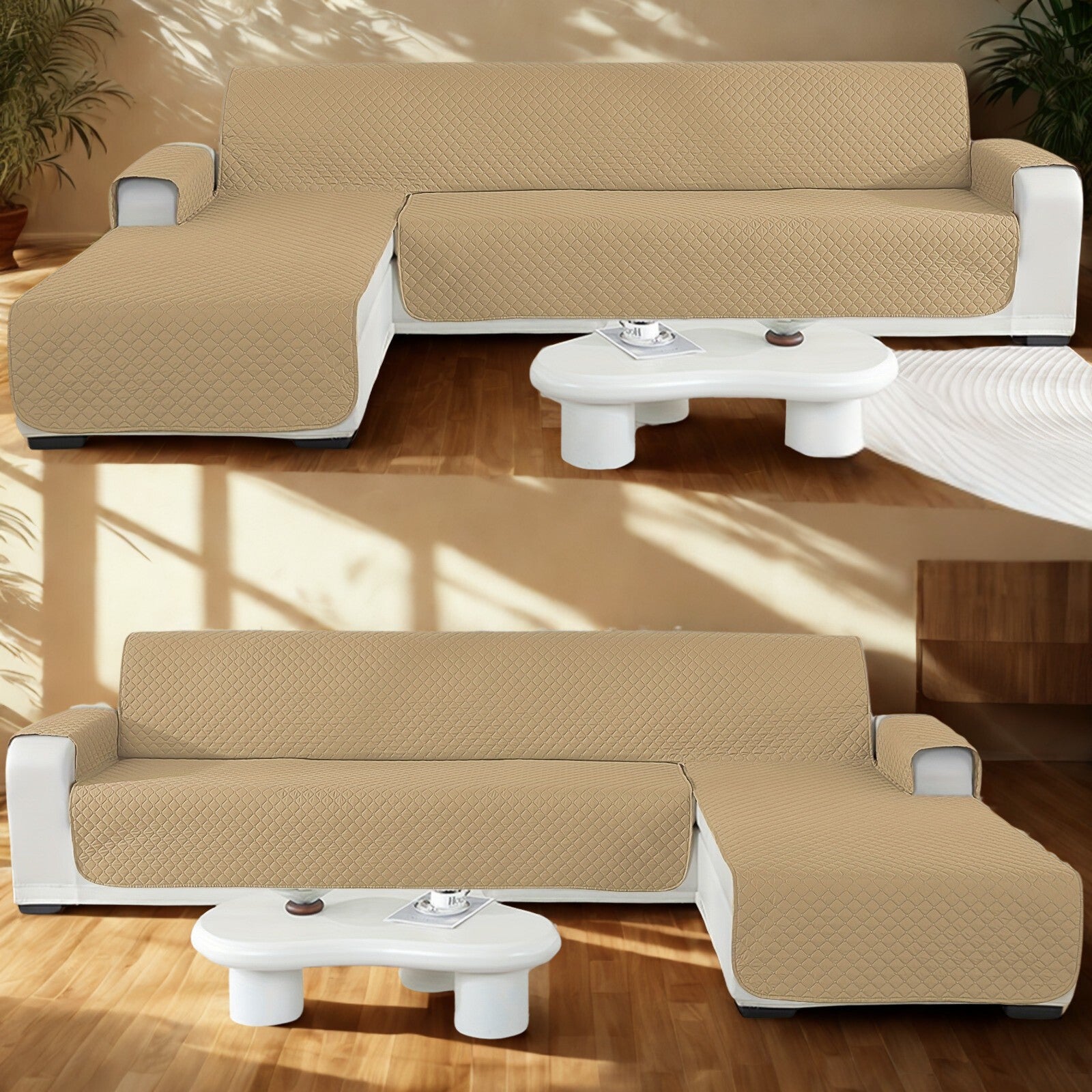 Housse de canapé d’angle avec méridienne Luxe