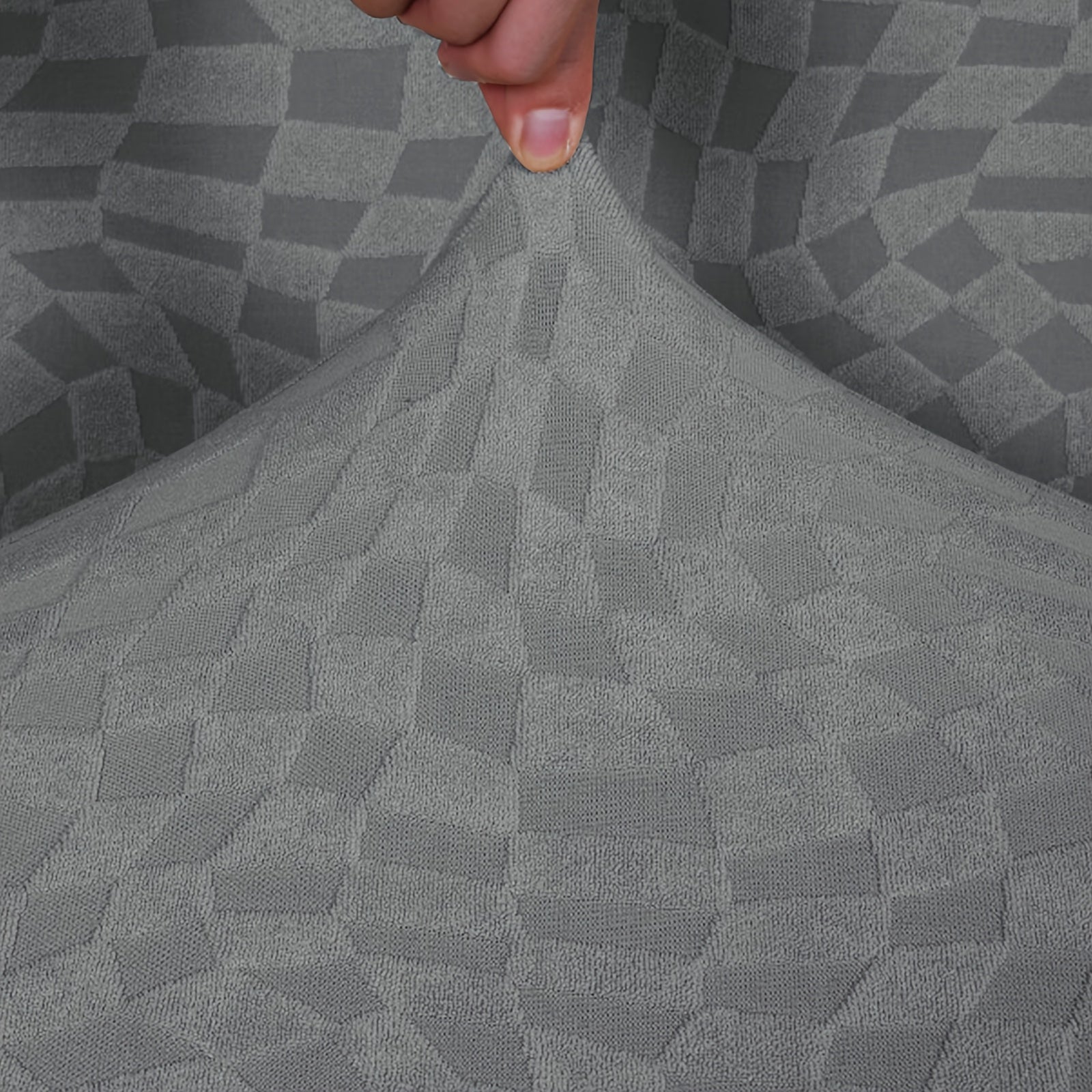 Housse extensible pour canapé d’angle en velours pêche