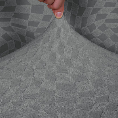 Housse extensible pour canapé d’angle en velours pêche