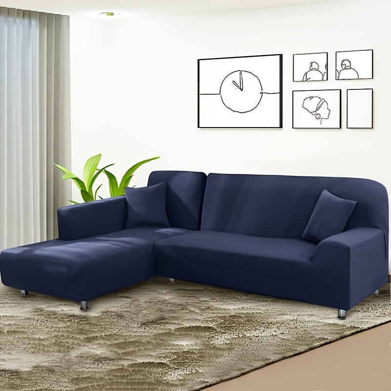 Housse de canapé d’angle en L extensible haut de gamme – Texture sablée