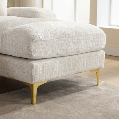 Canapé Luxe U-Shape Grand Format en Chenille Noire – Ligne Prestige