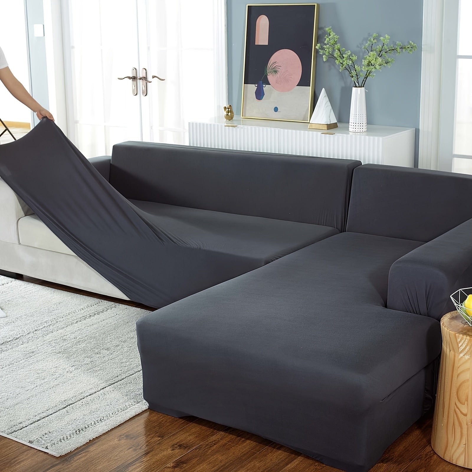 Housses intégrales pour canapé d’angle 3+3 places – Édition brossée La Maison Housse