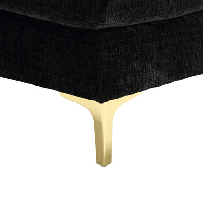Canapé Luxe U-Shape Grand Format en Chenille Noire – Ligne Prestige