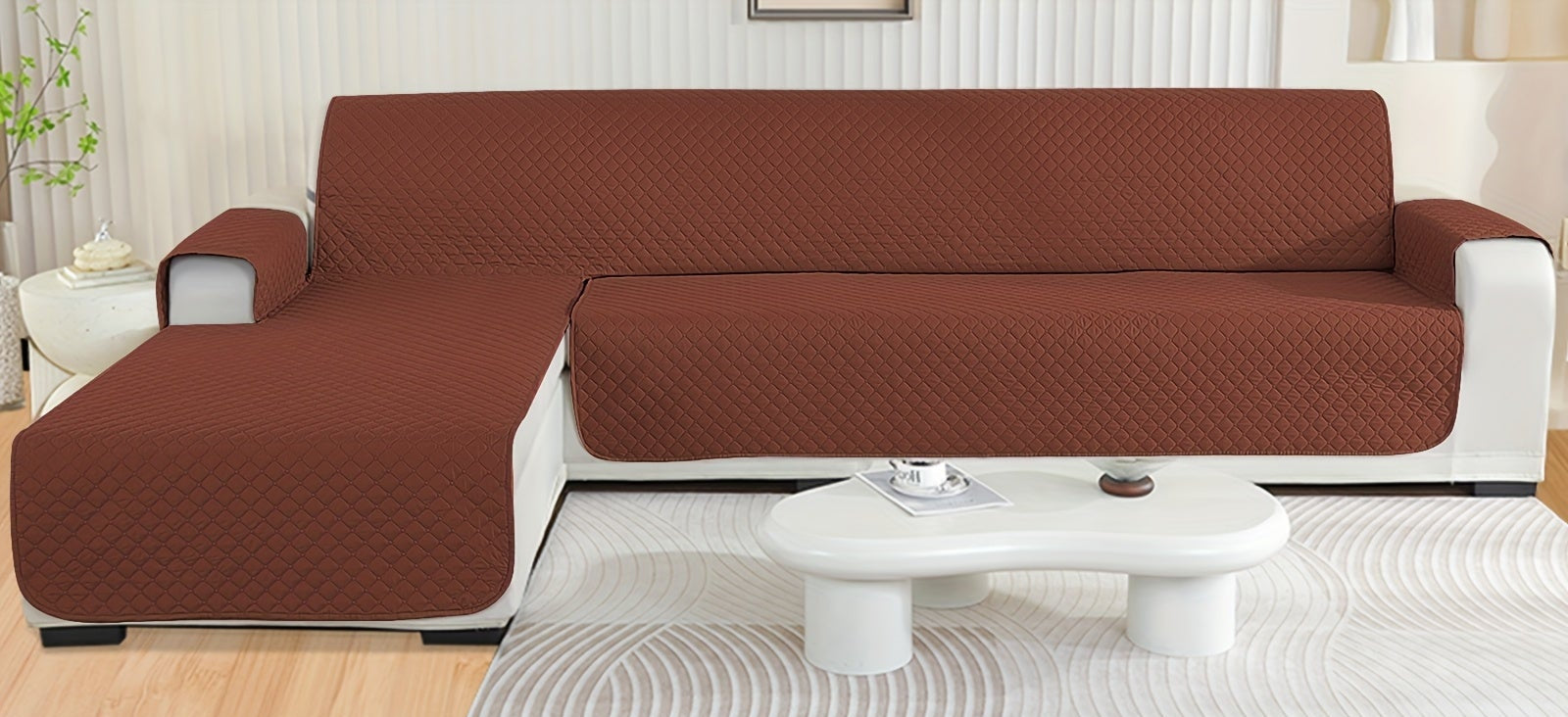 Housse de canapé d’angle avec méridienne Luxe