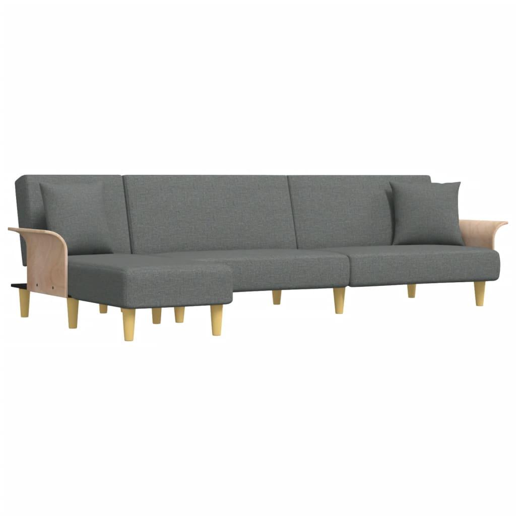 Canapé d’Angle Convertible Gris Clair – Ligne Classique