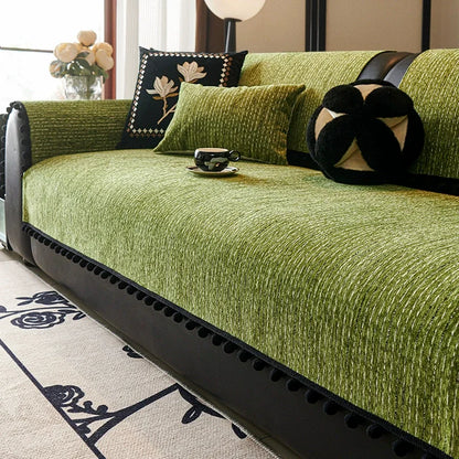 Housse de Canapé en Chenille Moderne – Confort Luxe et Anti-Dérapant (Adaptée aux Canapés d’Angle)