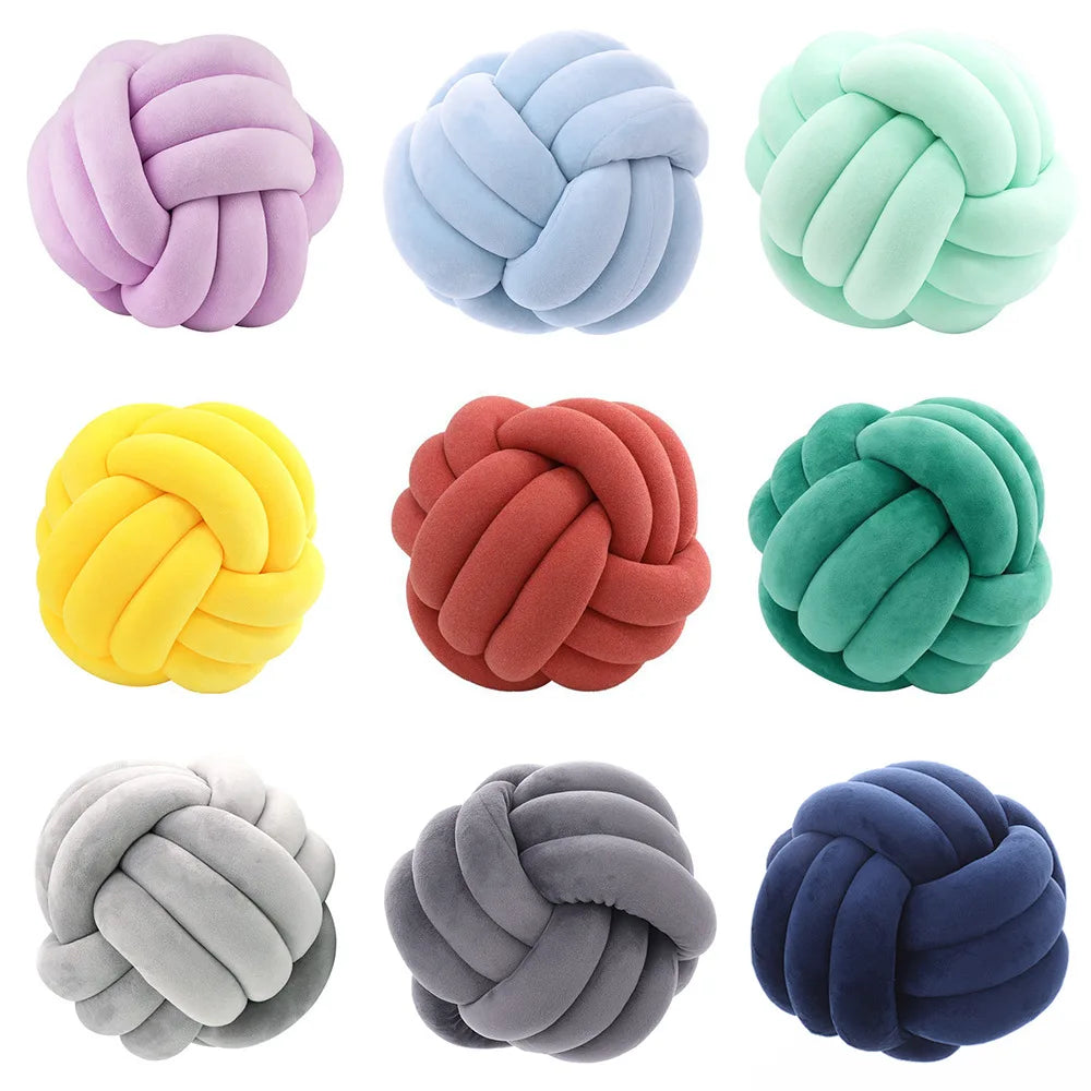 Coussin Boule Nouée en Velours - Déco pour Salon, Canapé Chambre (Enfant)