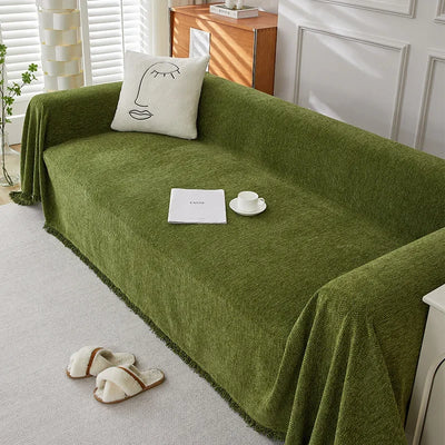 Housse de Canapé Crème en Chenille - Elégance Douce & Protection Anti-Griffures (Lavable, 4 Saisons)