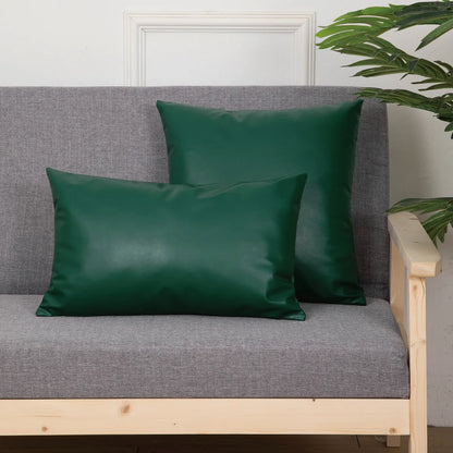 Coussin décoratif en cuir vegan – Design patchwork chic & confort mémoire