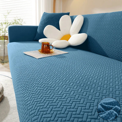 Housse de Canapé Jacquard Extensible - Motif Géométrique Antidérapant