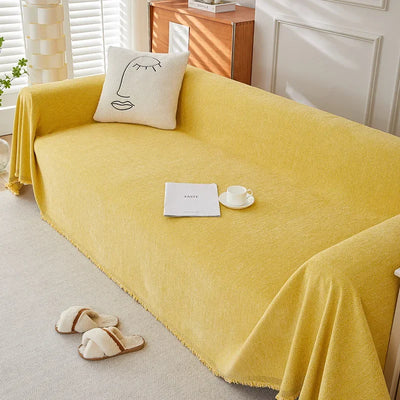 Housse de Canapé Crème en Chenille - Elégance Douce & Protection Anti-Griffures (Lavable, 4 Saisons)