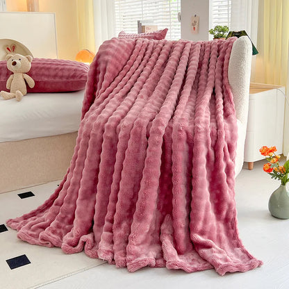 Plaid Luxe Effet Fourrure – ultra doux et chaud pour canapé ou lit