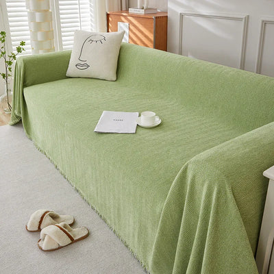 Housse de Canapé Crème en Chenille - Elégance Douce & Protection Anti-Griffures (Lavable, 4 Saisons)