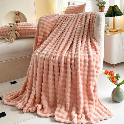 Plaid Luxe Effet Fourrure – ultra doux et chaud pour canapé ou lit