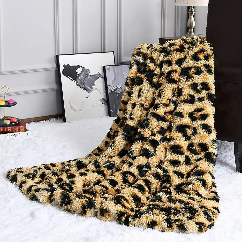 Plaid Double Face Haute Densité – Fourrure Longue & Sherpa Épais pour Intérieur Hivernal Chic