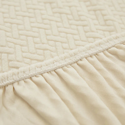 Housse de Canapé Jacquard Extensible - Motif Géométrique Antidérapant