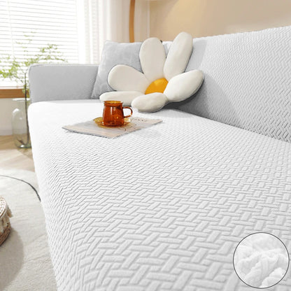 Housse de Canapé Jacquard Extensible - Motif Géométrique Antidérapant