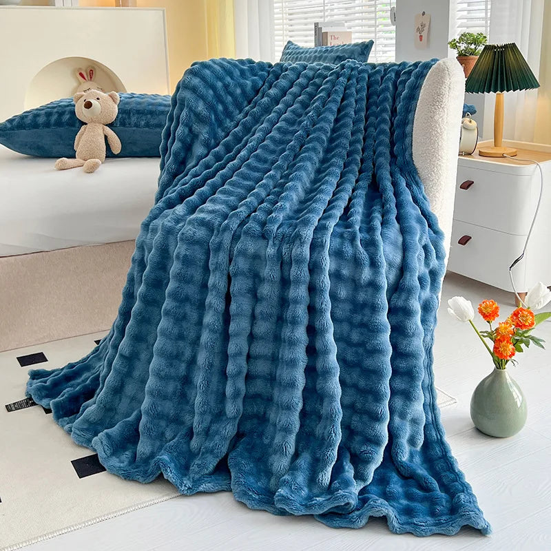 Plaid Luxe Effet Fourrure – ultra doux et chaud pour canapé ou lit