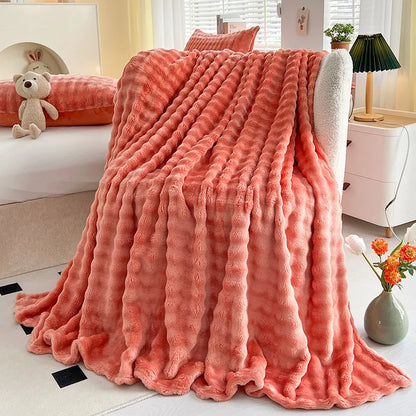 Plaid Luxe Effet Fourrure – ultra doux et chaud pour canapé ou lit