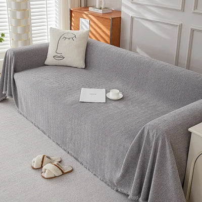 Housse de Canapé Crème en Chenille - Elégance Douce & Protection Anti-Griffures (Lavable, 4 Saisons)