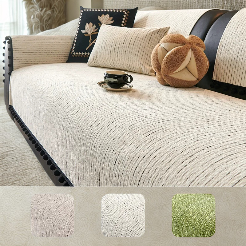 Housse de Canapé en Chenille Moderne – Confort Luxe et Anti-Dérapant (Adaptée aux Canapés d’Angle)