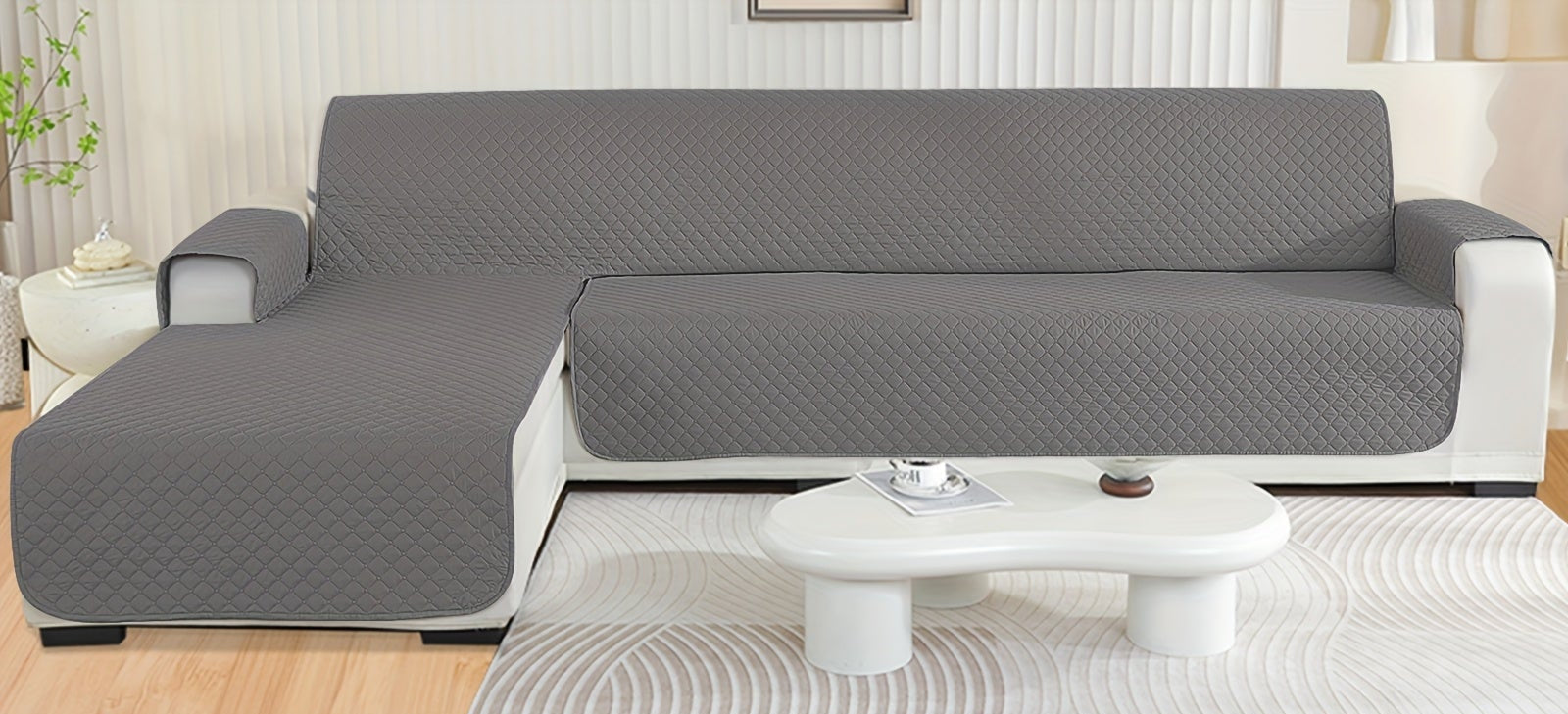 Housse de canapé d’angle avec méridienne Luxe