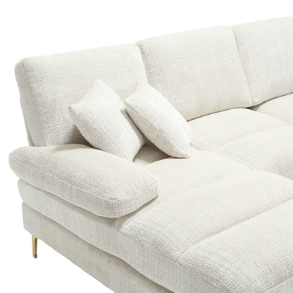 Canapé Luxe U-Shape Grand Format en Chenille Noire – Ligne Prestige