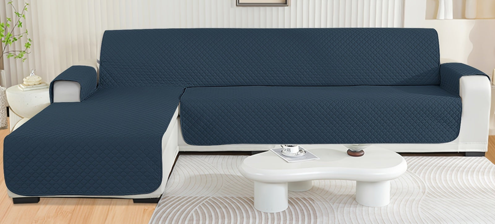 Housse de canapé d’angle avec méridienne Luxe