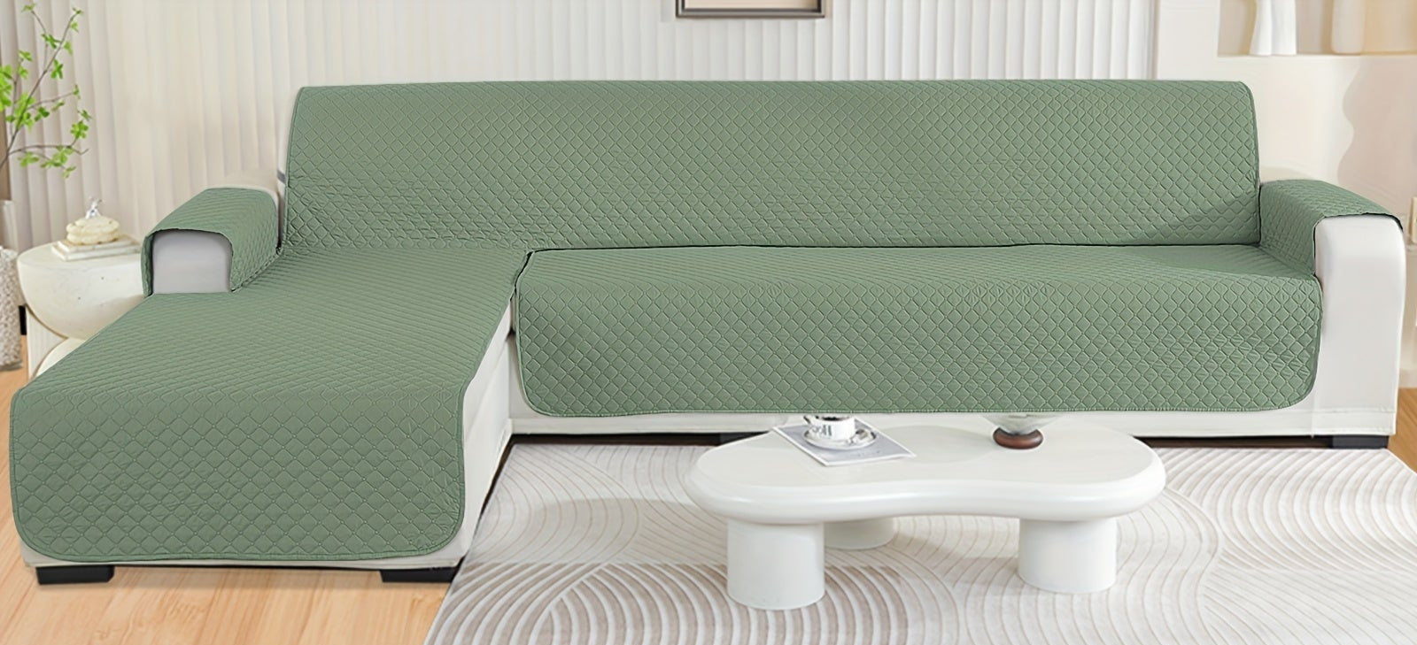 Housse de canapé d’angle avec méridienne Luxe