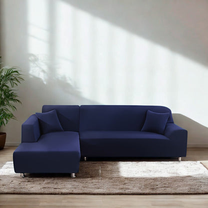 Housse de canapé d’angle en L extensible haut de gamme – Texture sablée