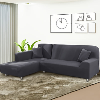 Housse de canapé d’angle en L extensible haut de gamme – Texture sablée
