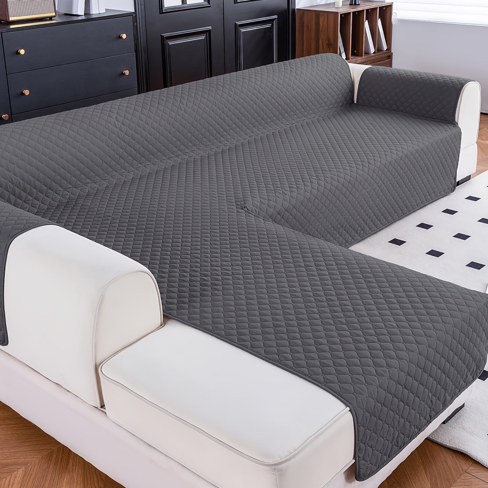 ♻️ Housse écologique pour canapé d’angle – Queen L Forme complète
