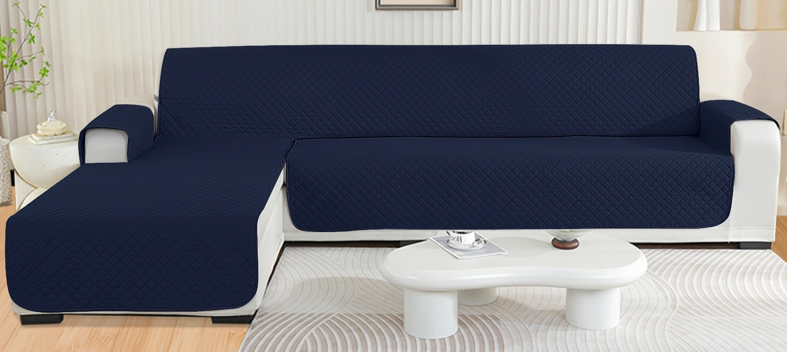Housse de canapé d’angle avec méridienne Luxe